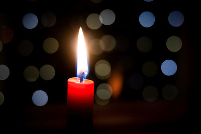 Close-up of illuminated candle