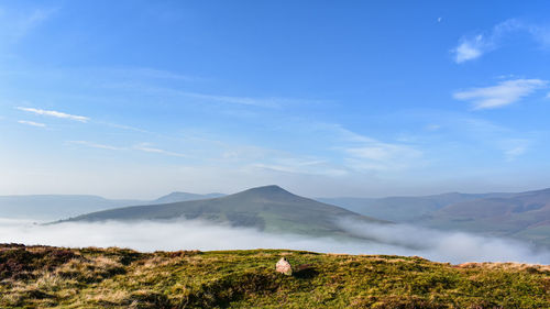 Scenic view of volcanic landscape against sky