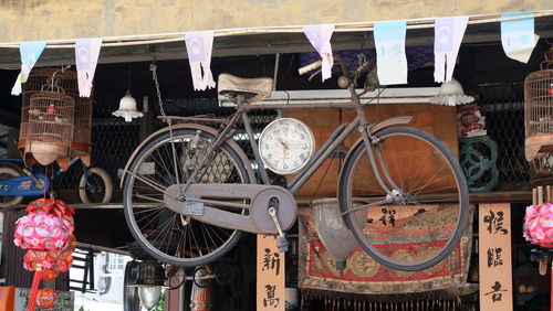 Close-up of clothes hanging on clothesline