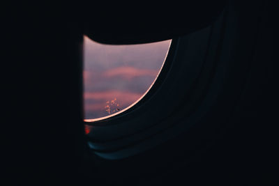 View of cloudscape from airplane window