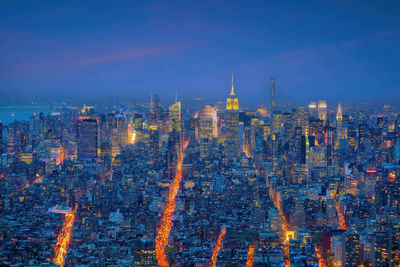 Aerial view of townscape against sky