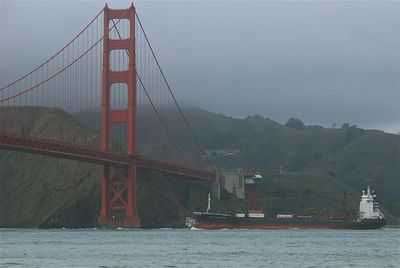 Suspension bridge over sea