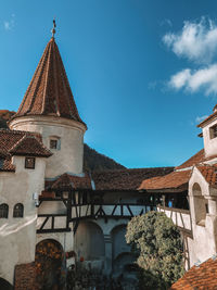 Low angle view of traditional building against sky