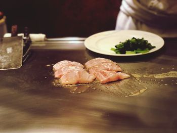 Close-up of food on table
