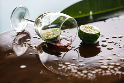 Close-up of drink on table