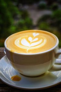 Close-up of cappuccino