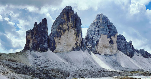 Panoramic view of rocky mountains against sky