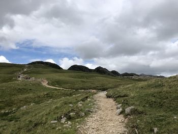 Scenic view of land against sky