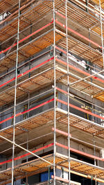 Low angle view of modern building in construction 