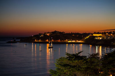 Scenic view of calm sea at sunset