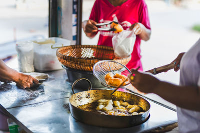 Local deep fried dough stick chinese style doughnut.