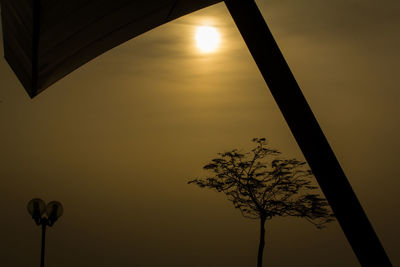 Low angle view of silhouette trees against sky