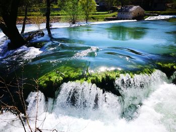 Scenic view of waterfall