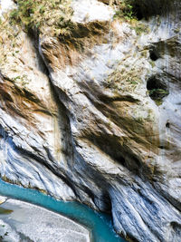 Low angle view of rock formation