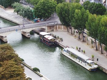 High angle view of bridge over river