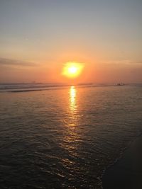 Scenic view of sea during sunset