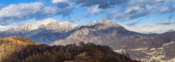 Grigna mountain group landscape in winter
