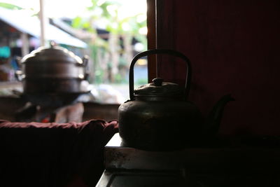 Close-up of drink on table at home