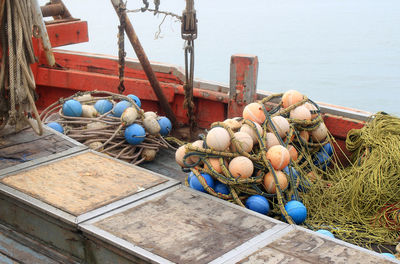 Background of fishing nets and floats