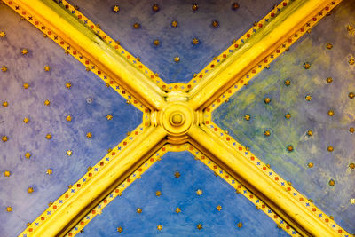 Directly below shot of ceiling of building