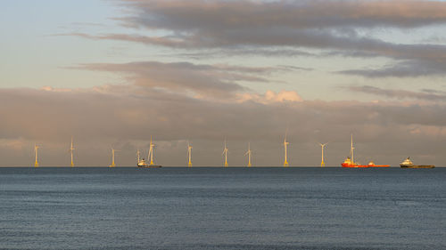 Renewable energy wind farm offshore aberdeen bay, scotland