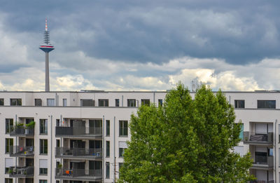 View of buildings against cloudy sky