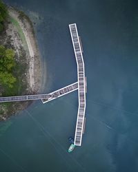 High angle view of ship