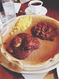 Close-up of served food