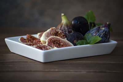 Close-up of food on table