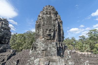 Low angle view of temple against sky