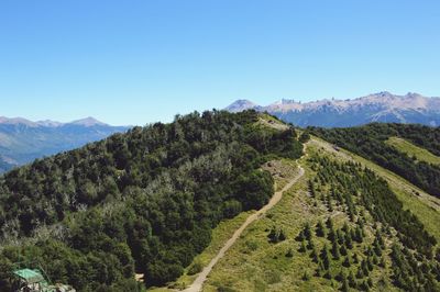 Scenic view of mountains against clear sky