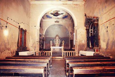 Interior of cathedral and building