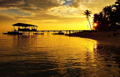 Scenic view of sunset over sea