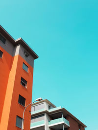 Low angle view of building against clear sky