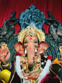 Low angle view of ganesha statue