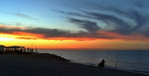 Scenic view of sea at sunset