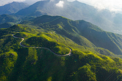 High angle view of mountain road