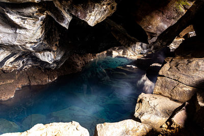 Rock formation in sea