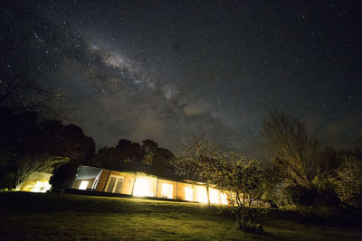 Scenic view of star field against sky at night