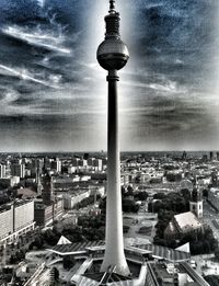 Cityscape against clear sky