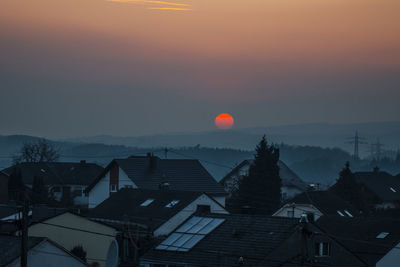 Buildings at sunset