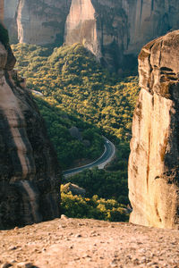 High angle view of rock formations