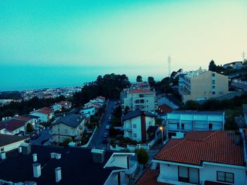 High angle shot of townscape