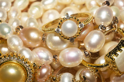 Close-up of pearl jewelry