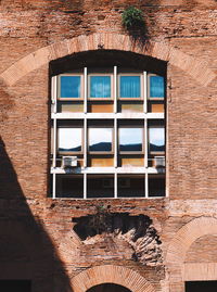 Low angle view of window on building