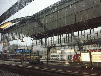 Train on railroad station platform