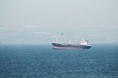 Boat sailing in sea