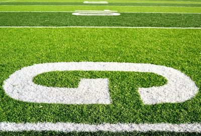 American football field goal line empty of players