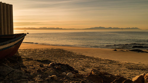 Scenic view of sea at sunset