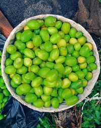 High angle view of grapes